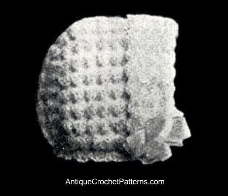 Vintage 1920s Wool Baby Bonnet Free Crochet Baby Bonnet Pattern