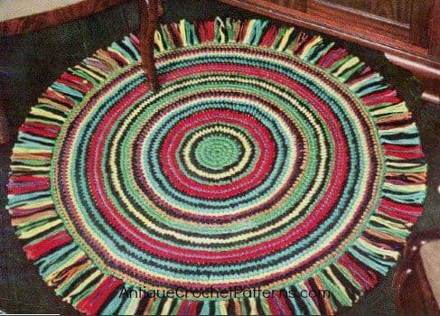 Crocheted Round Rug Free Crochet Pattern